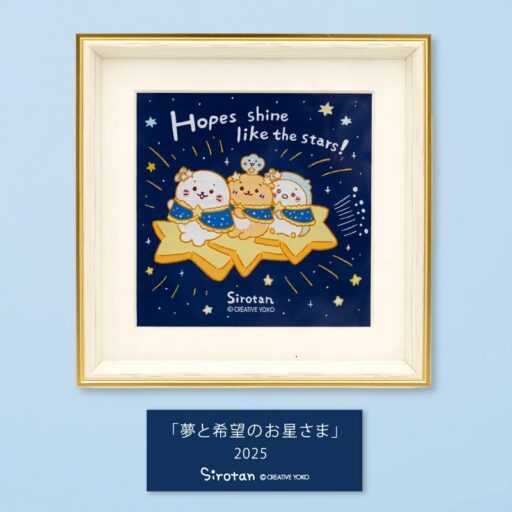 しろたん織り生地アート　夢と希望のお星さま