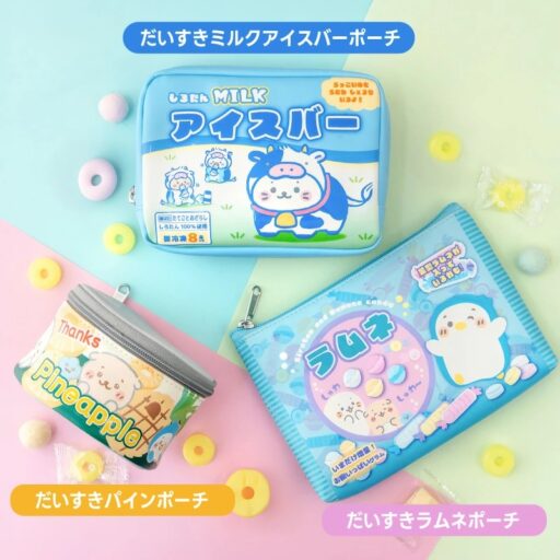 だいすきポーチ　ミルクアイスバー　パイン缶　ラムネ